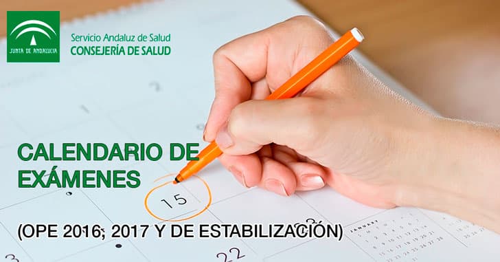 Calendario de exámenes unificado para OPE 2016, 2017 y de estabilización de Andalucía